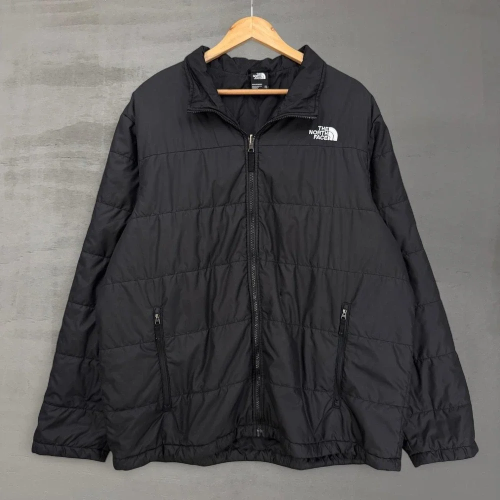 The North Face Puffer Jacket Black Quilted Full Zip Insulated Men's XXL